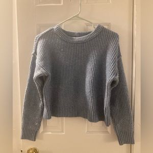 Blue cropped American Eagle knit sweater size XS